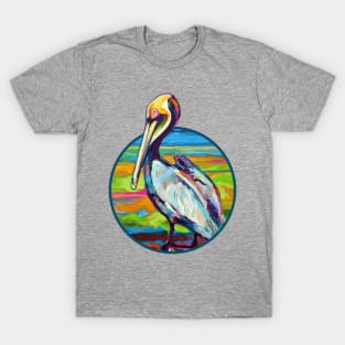 Colorful Pelican Design T-Shirt